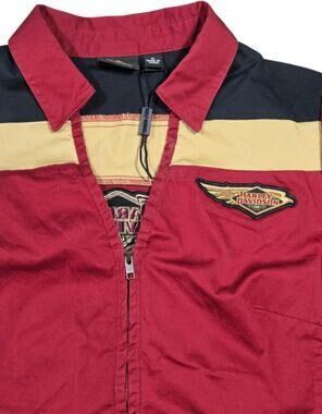 Harley Davidson Womens Elemental Zip Front Shirt 120th Anniversary Red Medium